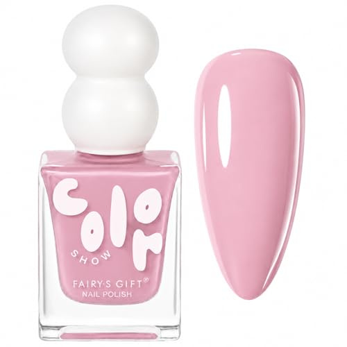 Baby Pink Nail Varnish - Quick Dry Nail Polish No UV Lamp - Glossy Soft Pink Long Lasting, Water-Resistant Wear, Chip Resistant - DIY Nail Art at Home Manicure Gift for Women (12ML)