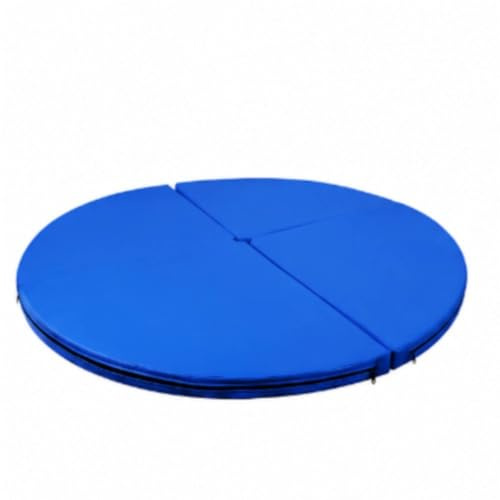 predolo Materassino Anti-Caduta su Misura Tappetino Rotondo in Schiuma Protezione di Tappeto Pieghevole per Danza Aerea, Blu, Diametro 120cm Spessore 3cm