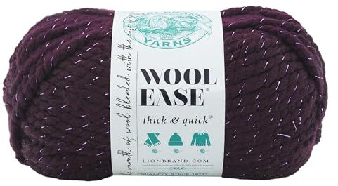Lion Brand Yarn Wool-Ease Thick & Quick, Super Bulky Wool Blend Yarn for Knitting, Crochet, and Crafts, Galaxy, 1 Pack
