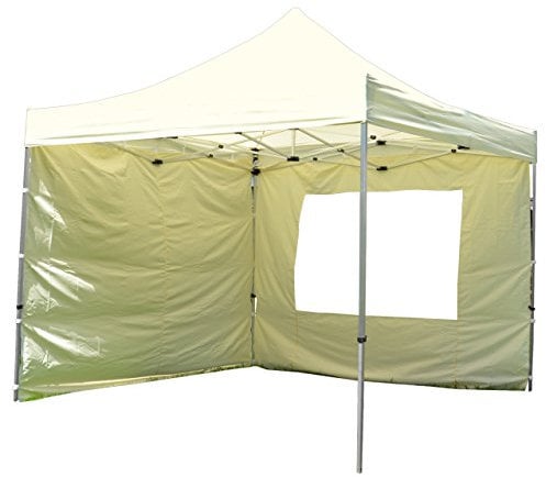 Nexos Profi Faltpavillon Partyzelt Pavillon 3x3 m mit 4 Seitenteilen - hochwertige Ausführung - wasserdichtes Dach mit PVC-Coating - 270 g/m² incl. Tragetasche und Zubehör – Farbe: Champagner