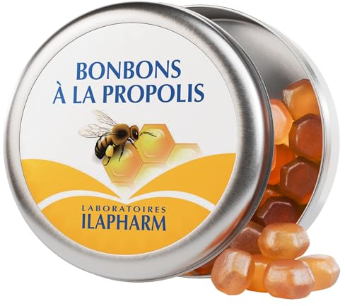 Laboratoires Ilapharm – Bonbons Propolis & Miel – Arôme Eucalyptus – Confort et Douceur de la gorge – Boîte 50 g