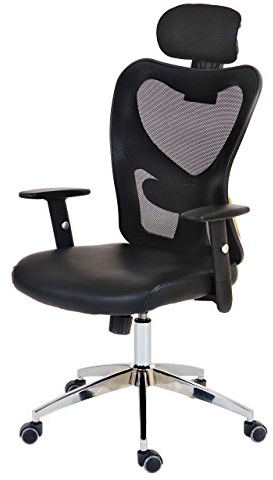 Mendler Profi-Bürostuhl Atlanta, Chefsessel Drehstuhl Schreibtischstuhl, Kunstleder - schwarz