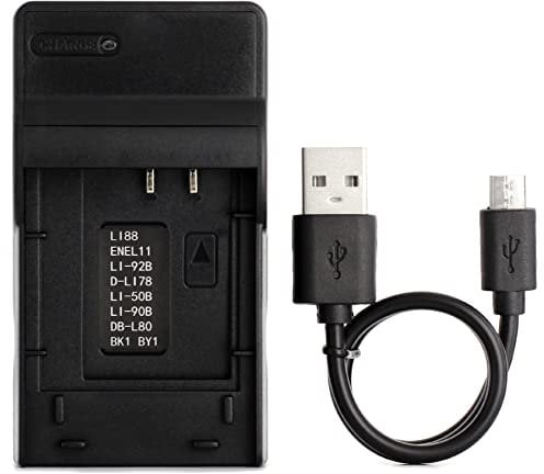 Norifon LI-50B USB Charger for Olympus D-750, SH-21, SP-800UZ, SP-810UZ, SP-815UZ, Stylus 1010, 1030SW, SZ-12, SZ-14, Tough TG-2, VR-340, VR-350, XZ-1 Camera and More