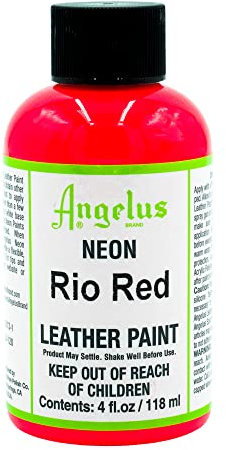 Angelus Couleur Neon pour Cuir 29,5 ml (118 ml, Rouge Rio / Rouge Rio)
