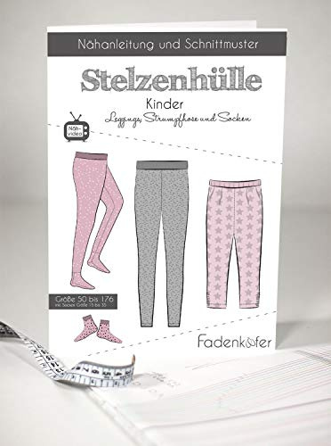 Schnittmuster Fadenkäfer Stelzenhülle Gr.50-176 Kinder Leggings Strumpfhose inkl.Socken Gr.15-35 selber nähen Papierschnittmuster
