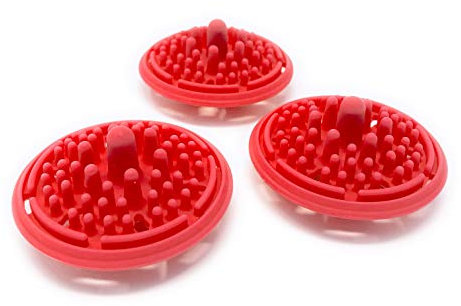 Paint Puck® Paint Brush Cleaner (3-Pack) Silicone Cup Insert Cleaning System | Fine Art, Studio, Classroom | Acrylic, Watercolor, Oil, Thicker Mediums | Reusable, Ecofriendly Red