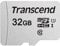 Transcend Carte mémoire microSDXC 300S 32GB Classe 10 avec jusqu'à 95/45 MB/s (pour smartphones, appareils photo numériques et consoles Nintendo) sans adaptateur SD - TS32GUSD300S