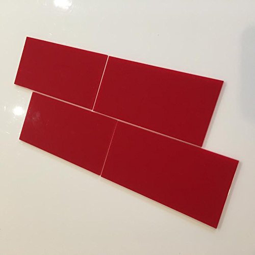 Super Cool Creations Rechteckig Fliesen Von - Rot, Pack of Ten - 15cm x 10cm