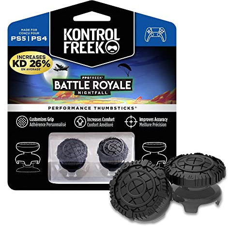 KontrolFreek FPS Freek Battle Royale Nightfall für PlayStation 4 (PS4) und PlayStation 5 (PS5) | Performance Thumbsticks | 2 hochgewölbte Konvexen | Schwarz