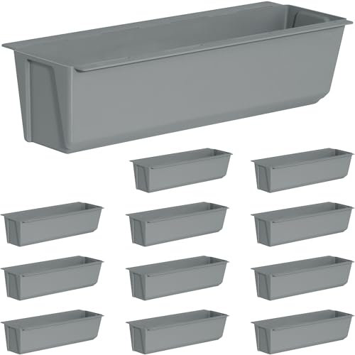 ARTECSIS Paletten Blumenkasten 12er Set Betongrau Pflanzkasten Einsatz Europalette 37cm