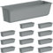 ARTECSIS Jardiniere Plastique Rectangulaire 37cm I Lot de 12 Jardinières pour Palette Europe I Gris Beton
