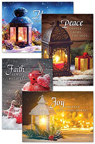 Warner Press Weihnachtskarten-Laternen in Karton, 4 Designs, 12 Stück