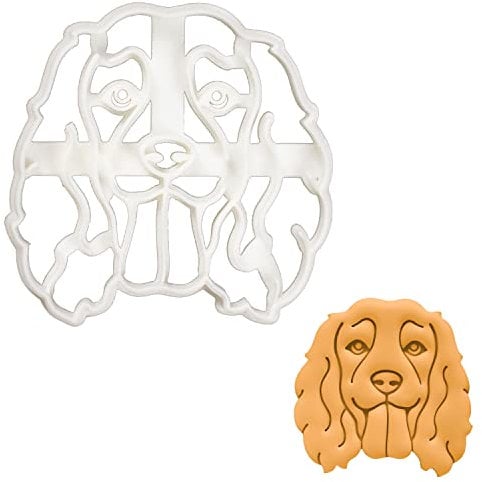 BAKERLOGY Working Cocker Spaniel Face Cookie Cutter - Detailed Biscuit Cutter Design for Baking and Crafts, Ideal on Fondant, Dough, Clay