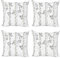 ABAKUHAUS Birke Dekokissen Kissenbezug 4er Pack, Autumn Woods, Modern Accent Doppelseitiger Digitaldruck, 40 x 40 cm, Weiß und Grau