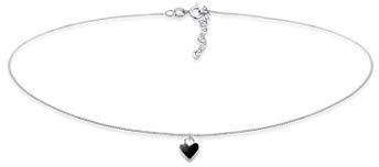 Elli Halskette Damen Choker Herz Anhänger Trend Blogger mit Emaille | 925 Silber