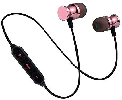 Auriculares Bluetooth Metal para IPHONE 12 Pro Max Inalámbrico Control remoto Sonido Mano Libre Intra-AURICULAR Universal (Rosa)
