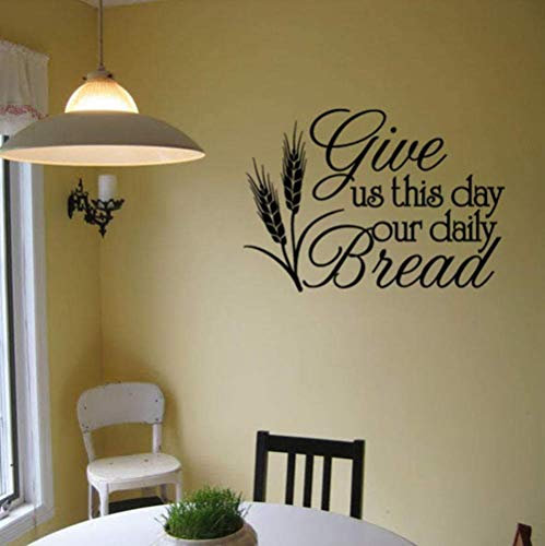 Wall Sticker Restaurant Wall Sticker To Us This Day, Our Daily Bread Kitchen Wall Sticker Bible Verse Decoration Restaurant Sticker 42X30Cm