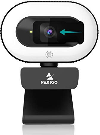 NexiGo StreamCam N930E, 1080P Webcam with Ring Light and Privacy Cover, Auto-Focus, Plug and Play, Web Camera for Online Learning, Zoom Meeting Skype Teams (Renewed)