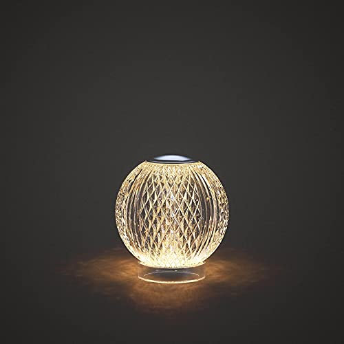 AGM Kristalllampe, Diamant Tischlampe | Einstellbares Licht | Rundes LED-Nachtlicht | Wiederaufladbare und tragbare Nachttischlampe für Schlafzimmer, Wohnzimmer, Bar [Energieklasse A +++]