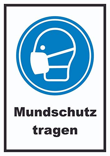 HB-Druck Mundschutz tragen Schild A6 Rückseite selbstklebend