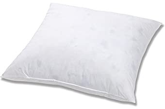 Hanskruchen Feder Nackenkissen mit 70% Federn - 100% Baumwolle - Allergiker geeignet - Zierkissen 40 x 40 cm - für Reisen und Camping