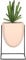 Sleepdown Halo Green Leaf Pink Stand Artificial Faux Plant for Home Office Bathroom Decor Indoor Decoration Aesthetics, Medium