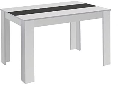 byLIVING Esszimmertisch NORI/matt weiß/Einlegeplatte wendbar in schwarz oder weiß/großer Küchentisch/Esstisch 160 cm breit/Tisch 18 mm Tischplatte / 160 x 90, H 75 cm