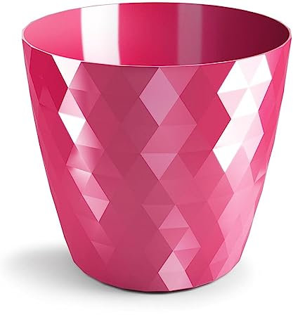 B2C Flowerpot Round Plastic plant pot Crystal Modern Decorative Small Medium Large 7 sizes 9 coolours (Amaranth, 30 cm)