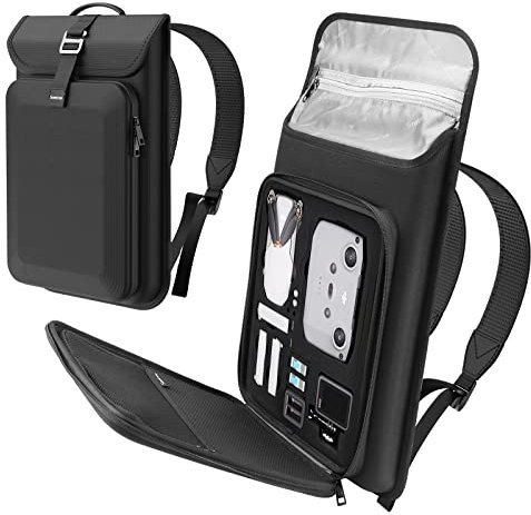 Smatree Zaino da Trasporto Rigida Compatibile con DJI Mini 2/Mini 1/Mini SE, Borsa da Viaggio per Accessori DJI Mini Drone e Gopro Hero 10/9/8/7/6/5 (Non adatto per Mini 3 Pro) Nero