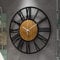 HAITANG Large Wall Clocks for Living Room,Silent,Non Ticking,Battery Operated Oversized Vintage Round Modern Wood Wall Clock for Bedroom,Farmhouse,Office Decor-24IN(60cm, Black,Roman numeral)