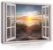 WallArena - Leinwand Bilder - Fensterbilck Strand Meer Nordsee Fenster - 120x80 cm Leinwandbilder Bild auf leinwand Wandbild XXL groß Wandbilder für Wohnzimmer Schlafzimmer Wohnzimmerbilder Modern