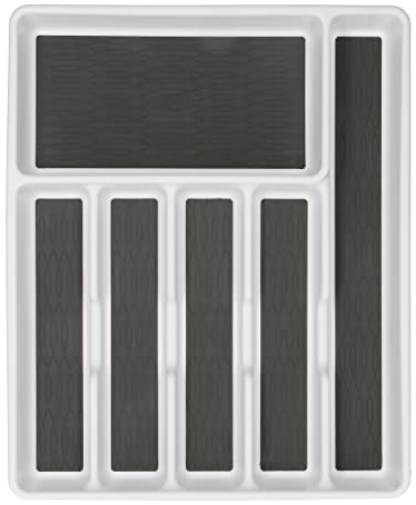 Copco Basics Non-Slip Cutlery Tray, 6 Compartment Organiser for Cutlery, Stationary and More, 40 x 32.7 x 4.4cm