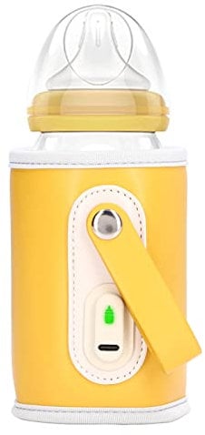 Goshyda Milk Bottle Warmer, USB Powered Milk Heat Keeper Car Travel Breastmilk Warmer with Temp Control and LCD Display, Maintain Temperature for Baby, for Indoor, Outdoor, Traveling, Driving