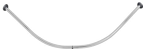Vetrineinrete® Bastone per tenda doccia curvo universale aste 90x90 cm argento asta per tende arredo bagno