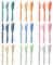 9 Colors Reusable Plastic Cutlery with Knives, Forks and Spoons, Portable Utensils Set for Kids Adults, Tableware Camping Utensils for Kitchens, Dishwasher Safe