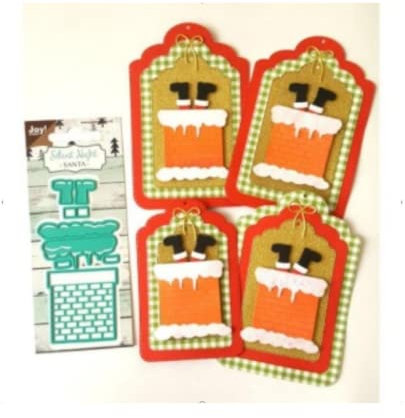 Sredwtk Schornstein Weihnachtsmann Stanzschablonen Weihnachten Metall Prägeschablonen Cutting Dies Weihnachten Stanzformen für DIY Scrapbooking Herstellung Karten Handwerk Geschenk