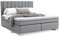 PANDA MÖBEL Maurice Boxspringbett 180 x 200 cm Doppelbett mit hochwertiger Pocket-Matratze und Topper, Polsterbett, Bett, Bettgestell, Stilvoll, Schlafzimmer, Modern (Grau 02, 180 x 200 cm)