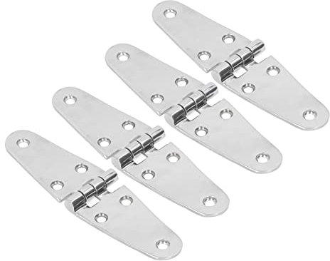 4 cerniere per porte, 6 fori in acciaio inox 316 di grado marino per ferramenta per camper e portellone per barche.