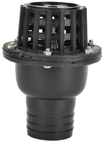 Válvula de Pie de Bomba de Agua Válvula de Retención Plana de Baja Presión de PVC Accesorios de Bomba de Agua Negra para Máquina de Fluidos (2)