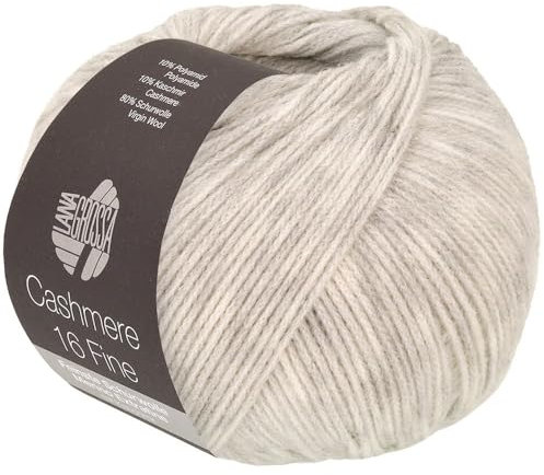 LANA GROSSA Cashmere 16 Fine | Aus Kaschmir- und Merinowolle | Handstrickgarn aus 80% Schurwolle (Merino extrafine), 10% Kaschmir & Polyamid | 50g Wolle zum Stricken & Häkeln | 320m Garn FB 55