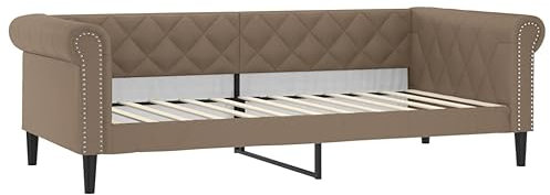 vidaXL Tagesbett, Gästebett 2-in-1, Sofabett Schlafsofa für Schlafzimmer Wohnzimmer, Bettsofa Sofa, Modernes Design, Cappuccino-Braun 100x200cm Kunstleder