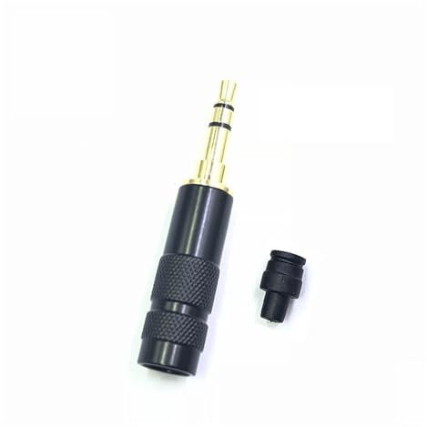 AANAN Stéréo plaqué Or avec Clip 3.5 mm 3 pôles 4 pôles 4 pôles de Recettes de Casque de Cuisson câble câble Audio fiche Prise connecteur Soudure (Color : 3 Pole Black, Size : 3.5MM_2PCS)