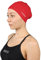 DRUNA Bonnet de natation en silicone pour cheveux longs, bonnet de piscine, bonnet de natation (rouge)