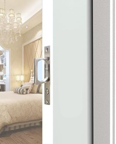 betensh Tirador para Puerta de Bolsillo Puerta corredera Mortaja Manija Invisible Puerta de Bolsillo Tirador Empotrado Accesorios para Puerta Corredera,Plata