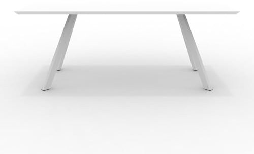 MONDO VIRO Fester Tisch aus lackiertem Metall Daisy für den Garten, modern, 185 x 90 cm, 75 h (weiß geprägt)