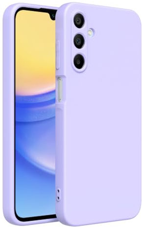 Captor Cover Custodia Colorata in Silicone Liquido per Samsung Galaxy A15, Alta Qualità con Bordo Rialzato per Schermo e Protezione Fotocamera Morbida Con Microfibra Interna (Viola Lilla)