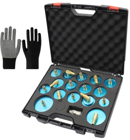 JAOGAUS Bremsenentlüftungsgerät Adapter Set 17PCS, Werkzeugsatz für Bremsenentlüfter Auto Bremsenentlüftungsgerät KFZ, Bremsenentlüfter Adapter KFZ