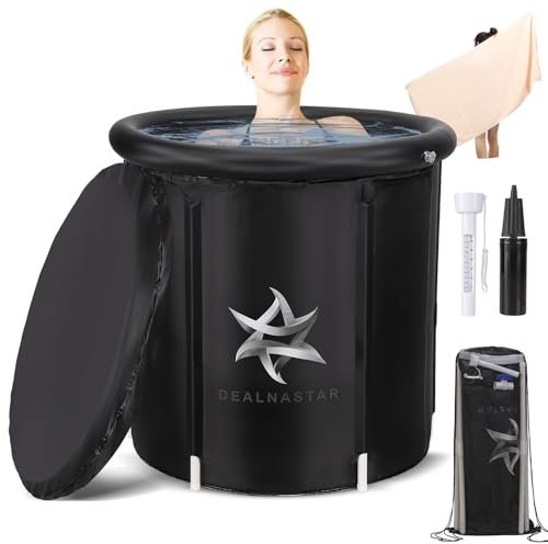 DEALNASTAR Baño de hielo, baño de hielo de bañera fría, inflable y portátil de 88 galones para atletas adultos en casa en interiores y exteriores.
