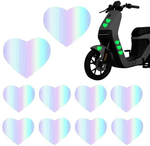 Reflektierende Aufkleber für Fahrrad, reflektierendes Band für Fahrrad, 10 Bunte reflektierende Fahrradaufkleber für Fahrräder – Zierstreifen für Sicherheitsfelgen, Zierstreifen für Felgen