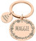 Personalised Dog Tags, Stainless Steel Pet ID Tag, Cat & Dog Collar Charm, up to 5 Lines of Custom Text, Double Sided Engraved Lightweight Sturdy Dog Name Tags for Pets Puppy Cat(Rose Gold)